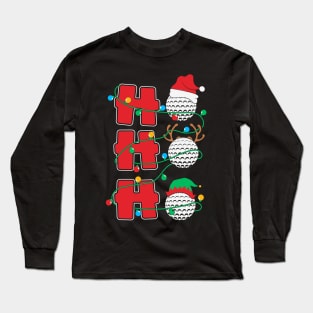 Ho Ho Ho Golf Christmas Gift Long Sleeve T-Shirt